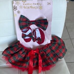 bebe Festive Plaid Hair Accessory Set